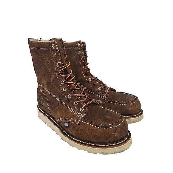 Thorogood Men's 8" Steel Toe Wedge Sole Work Boot (U.S.A.) 804-4478 Brown 9D - Picture 1 of 7